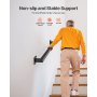 VEVOR Pasamanos de Escalera Montaje en Pared, Hierro Negro, para Interiores, Carga de 113 kg, Pasamanos Industrial para Escalones, Tubo Cuadrado para Loft, Terraza, 2 Secciones, 910 x 80 x 70 mm
