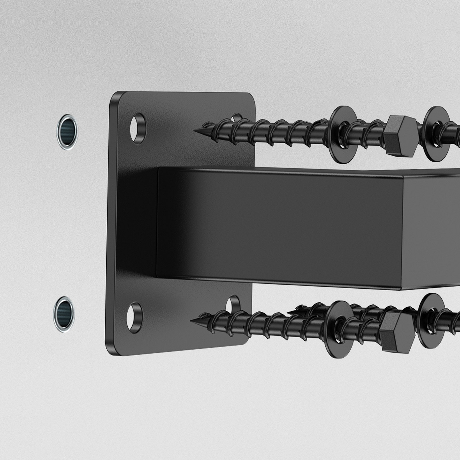 VEVOR Pasamanos de Escalera Montaje en Pared, Hierro Negro, para Interiores, Carga de 113 kg, Pasamanos Industrial para Escalones, Tubo Cuadrado para Loft, Terraza, 2 Secciones, 910 x 80 x 70 mm