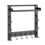 VEVOR Soporte de Montaje en Pared para Armas de Fuego, Capacidad de 3 Escopetas, con Estante Superior y Ganchos Adicionales para Accesorios, Acero al Carbono, para Almacenamiento Herramientas Tall