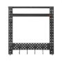 VEVOR Soporte de Montaje en Pared para Armas de Fuego, Capacidad de 3 Escopetas, con Estante Superior y Ganchos Adicionales para Accesorios, Acero al Carbono, para Almacenamiento Herramientas Tall