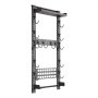 VEVOR Soporte de Montaje en Pared para Armas de Fuego, Capacidad de 5 Escopetas, con Estante Superior Portacargador Panel MOLLE Ganchos Adicionales, Acero al Carbono, para Herramientas Garaje Taller