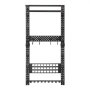 VEVOR Soporte de Montaje en Pared para Armas de Fuego, Capacidad de 5 Escopetas, con Estante Superior Portacargador Panel MOLLE Ganchos Adicionales, Acero al Carbono, para Herramientas Garaje Taller