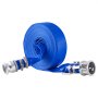 VEVOR flat hose, 38 mm x 15 m, wastewater hose, backwash hose with camlock, aluminum fittings, suitable for various pumps, for wastewater treatment, water transport & other purposes