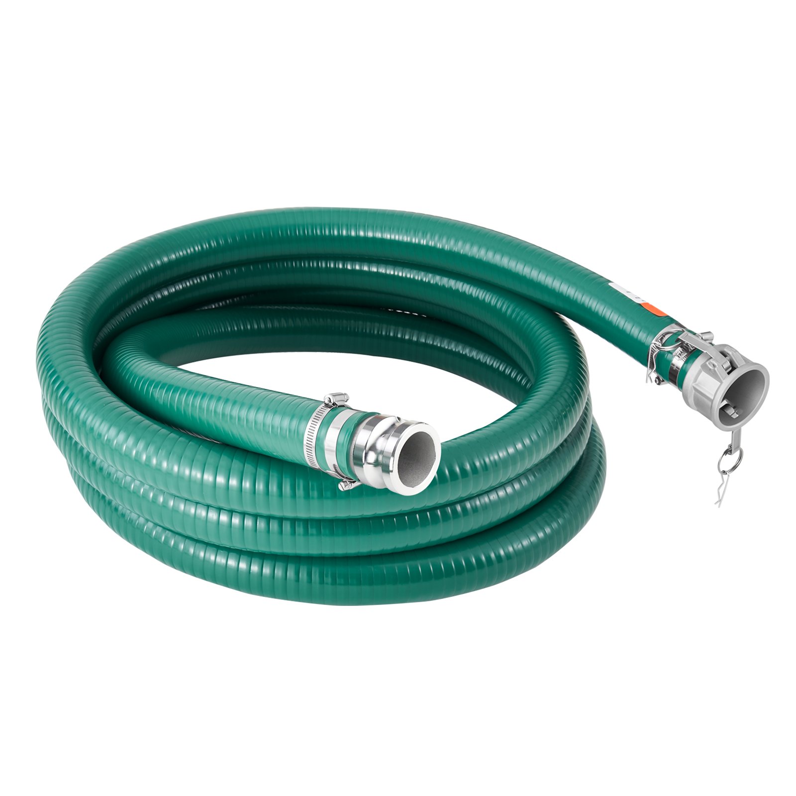 VEVOR Manguera de Succión de 50,8 mm x 6,1 m, Manguera con Conectores Bloqueos de Leva, Accesorios de Aluminio para Varias Bombas para Tratamiento de Aguas Residuales, Transporte de Agua, Verde