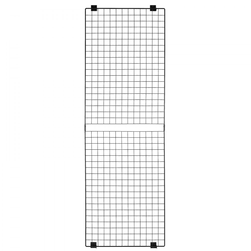 VEVOR Paneles de Pared de Rejilla, 610 x 11 x 1828 mm, 3 Unidades, Estante de Exhibición de Arte Montado en la Pared de Acero al Carbono, Tablero de Notas de Pared para Fotos, Decoración, Negro