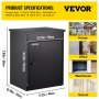 Buzón de paquetería VEVOR, negro, múltiples ubicaciones de uso, 17,32 x 13,78 x 22,83 pulgadas.