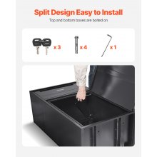 VEVOR Buzón de Correo para Paquetes con Cerradura 500 x 325 x 909 mm, Negro