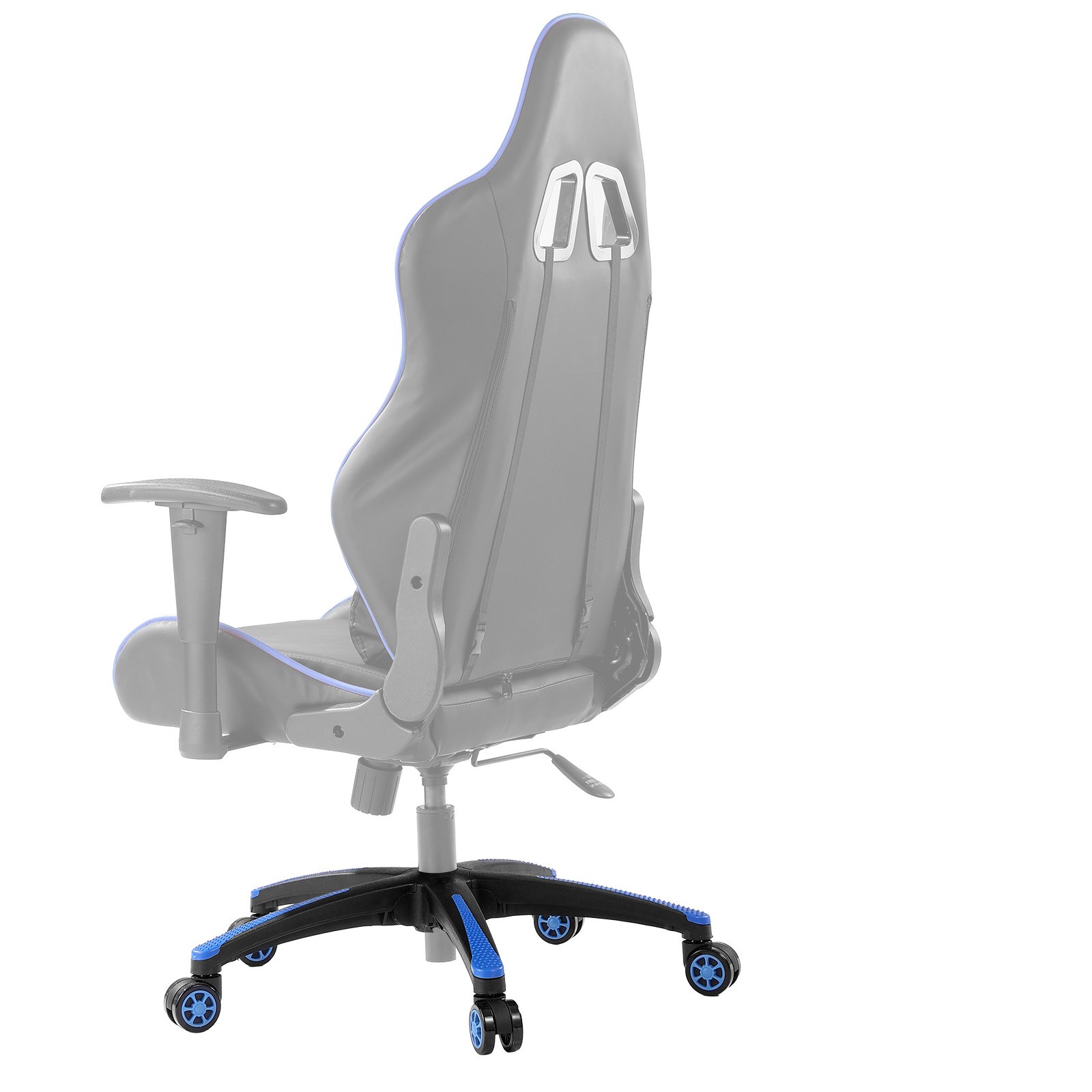Base de repuesto para silla de oficina VEVOR, 28", carga estática de 2500 lb, base de taburete para silla de escritorio de computadora universal resistente con 5 ruedas y patas reforzadas, base de repuesto para silla de escritorio, negro + azul
