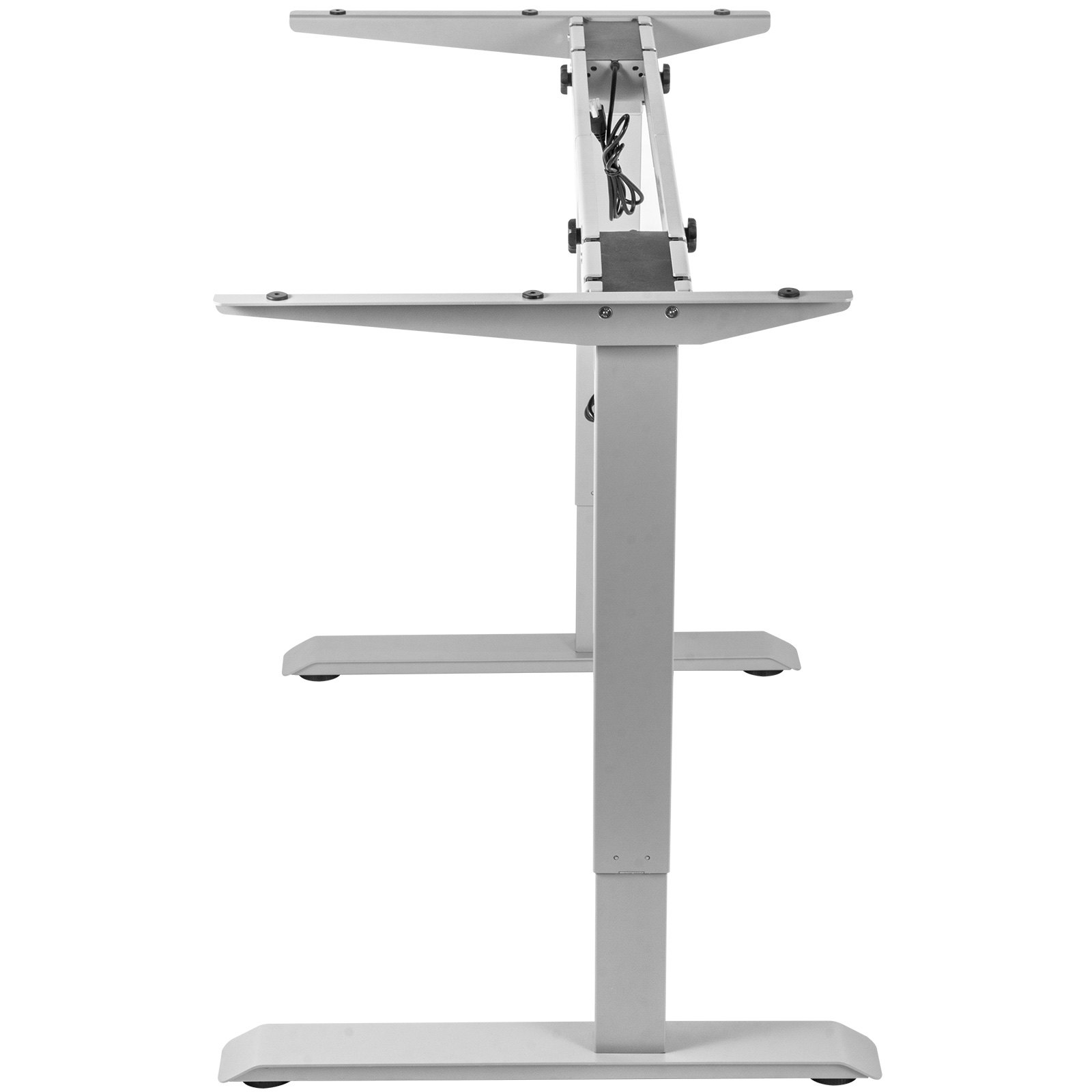 VEVOR Marco de Escritorio de Pie con Altura Ajustable Eléctrico 71,1-116,8 cm Escritorio de Pie de Acero Sólido Gris Escritorio Elevable, Múltiple Escritorio Regulable en Altura Capacidad de 119,7 kg