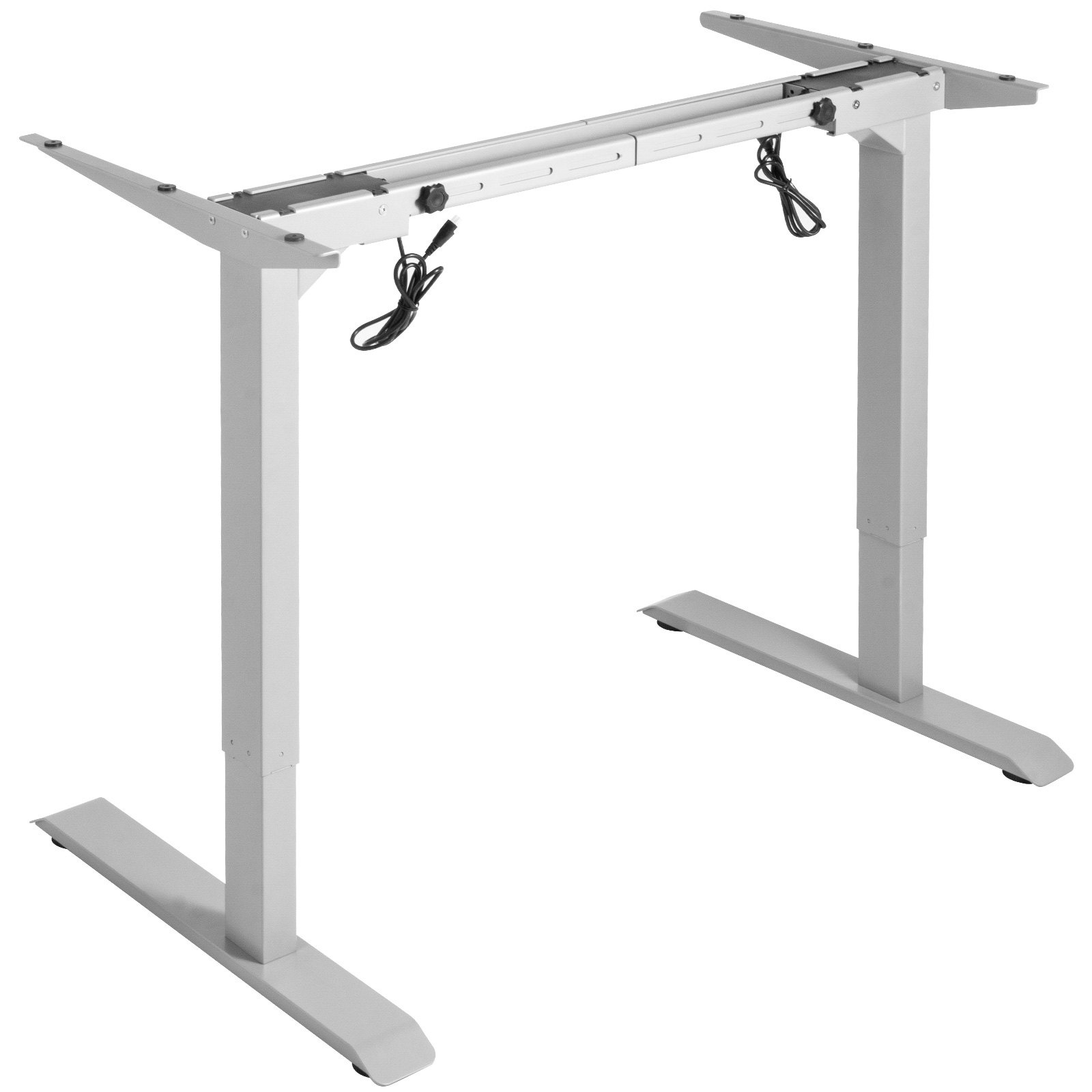 VEVOR Marco de Escritorio de Pie con Altura Ajustable Eléctrico 71,1-116,8 cm Escritorio de Pie de Acero Sólido Gris Escritorio Elevable, Múltiple Escritorio Regulable en Altura Capacidad de 119,7 kg