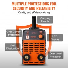 VEVOR Soldador de Arco Eléctrico 220 V 140 A 2 en 1 240 x 105 x 175 mm, ≤ 6 mm