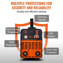 VEVOR Soldador de Arco Eléctrico 220 V 200 A 2 en 1 310 x 140 x 220 mm 20%/40 °C