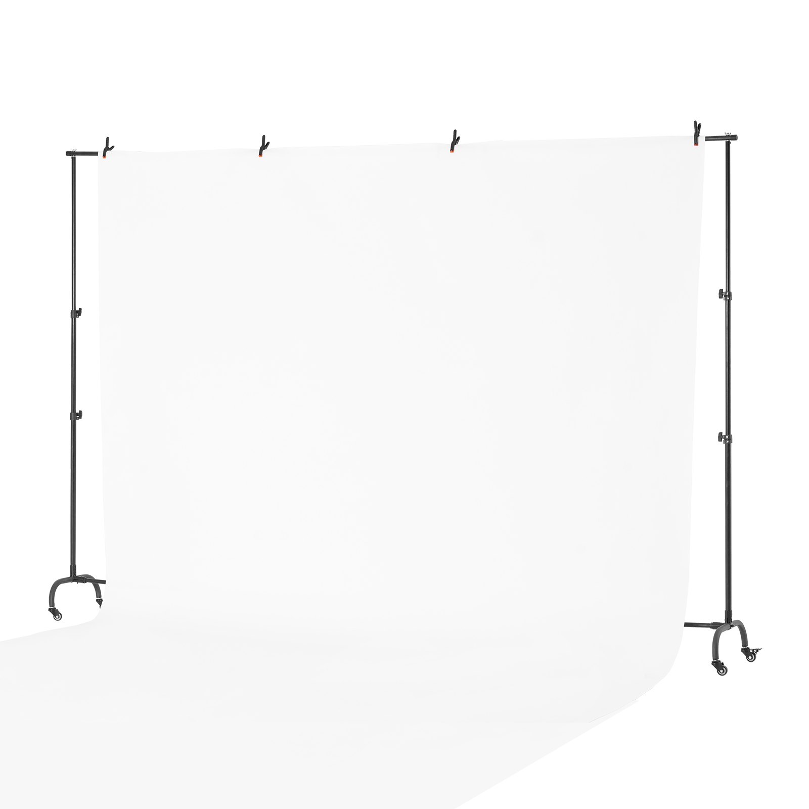 VEVOR Soporte de Fondo Ajustable para Tela de Fondo de Hasta 213 x 300 cm, Soporte Portátil de Altura Ajustable de 95,5-213 cm con Ruedas para Fotografía Familiar, Estudio de Fotografía, Negro