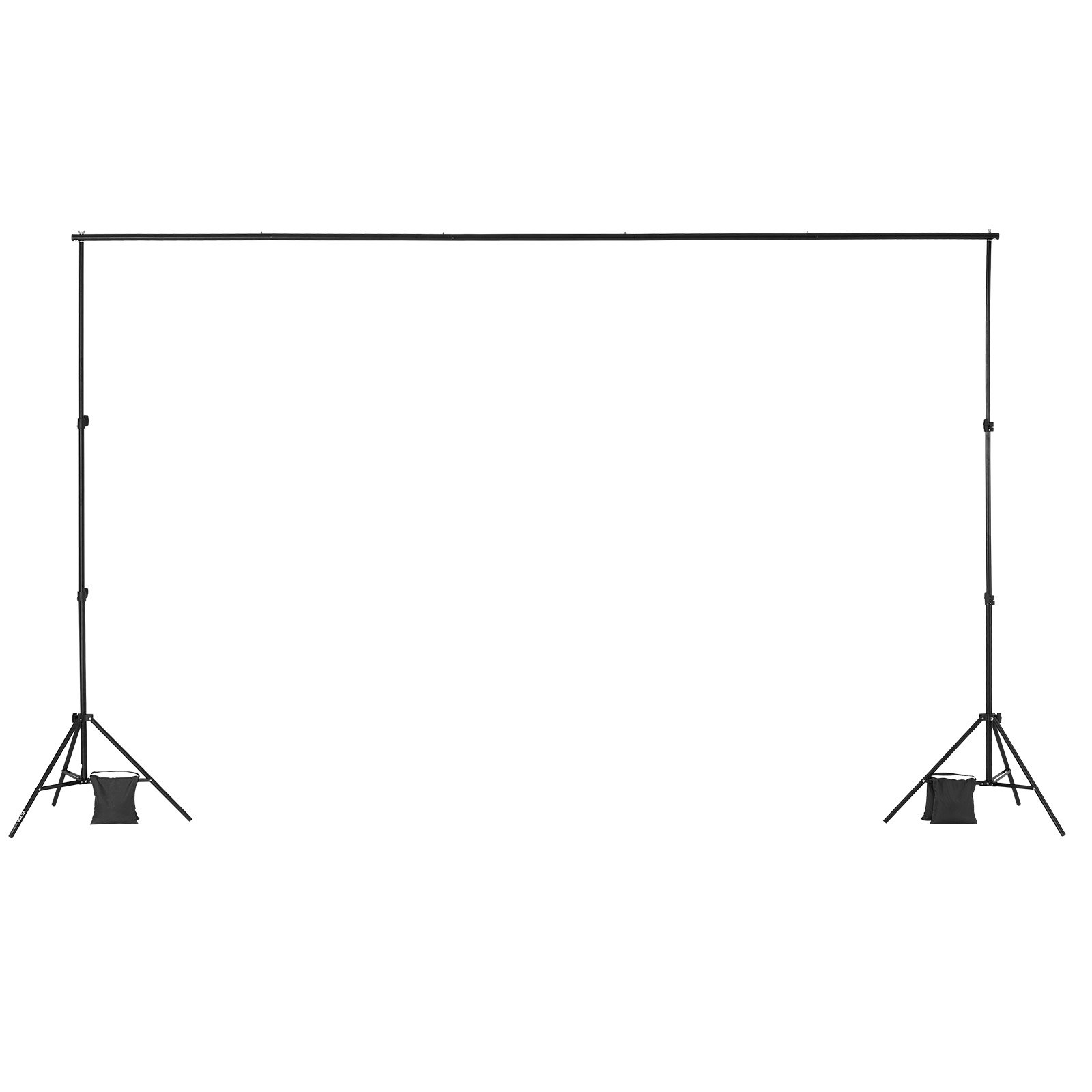 VEVOR Soporte de Fondo Ajustable para Tela de Fondo de Hasta 198 x 300 cm, Soporte Portátil de Altura Ajustable de 72-198 cm con 5 Varillas para Fotografía Familiar, Estudio de Fotografía, Negro