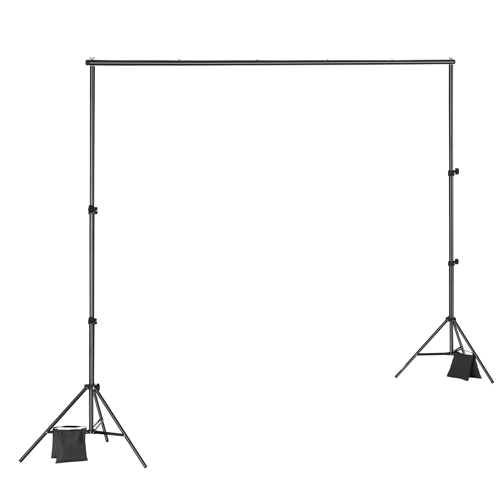 VEVOR Soporte de Fondo Ajustable para Tela de Fondo de Hasta 198 x 300 cm, Soporte Portátil de Altura Ajustable de 72-198 cm con 5 Varillas para Fotografía Familiar, Estudio de Fotografía, Negro