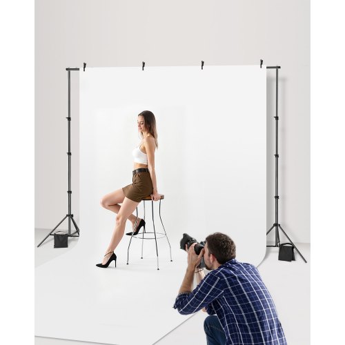 Soporte De Fondo Ajustable Para Fotografía - Altura 72-260 Cm, Ancho 139-306 Cm | Incluye 2 Trípodes, Ideal Para Estudio O Eventos