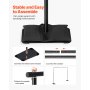 VEVOR Soporte de Fondo Ajustable para Tela de Fondo de Hasta 260 x 300 cm, Soporte Portátil de Altura Ajustable de 145-260 cm con 7 Barras Transversales para Hogar, Estudio de Fotografía, Negro
