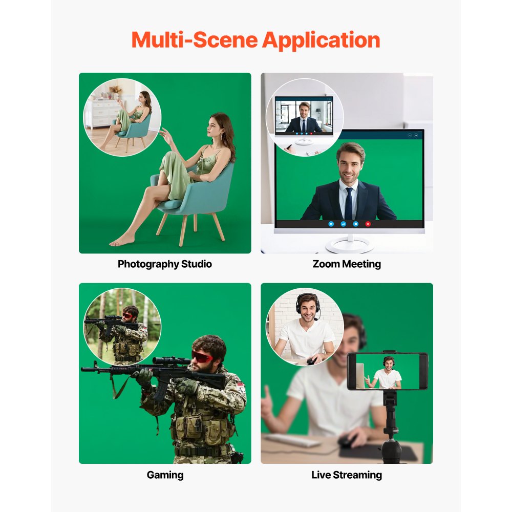 VEVOR Adjustable Background Stand (Background Cloth: 154 x 198 cm), Portable Background Stand with 1 Tripod, Screen Stand for Product Photography and Studio Photography