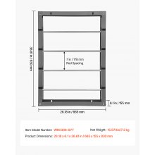 VEVOR Portacarretes de Alambre de Pared con 4 Varillas Ajustables Carga de 68 kg