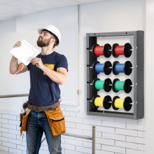 VEVOR Portacarretes de Alambre de Pared con 4 Varillas Ajustables Carga de 68 kg