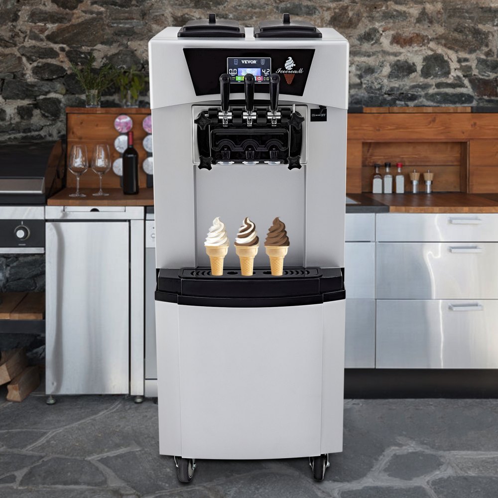 Vevor Máquina De Helado Comercial Máquina Para Hacer Helados 3 Sabores 20-30 L/h