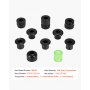 VEVOR Juego de Herramientas para Máquina Rebordeadora, Juego de 9 Matrices Metálicas y 1 Rodillo de Poliuretano, Compatible con Bordonadora de Eje de 22 mm, para Cobre y Aleación de Aluminio