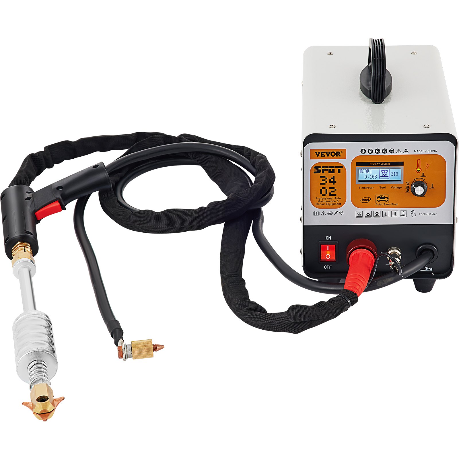 VEVOR Herramienta de Reparación de Abolladuras 220 V Herramientas de Chapista 3500 A Kit de Reparación de Parachoques 3KW de Potencia, 6 Modos Disponibles para Soldador Plástico Reparar Abolladuras
