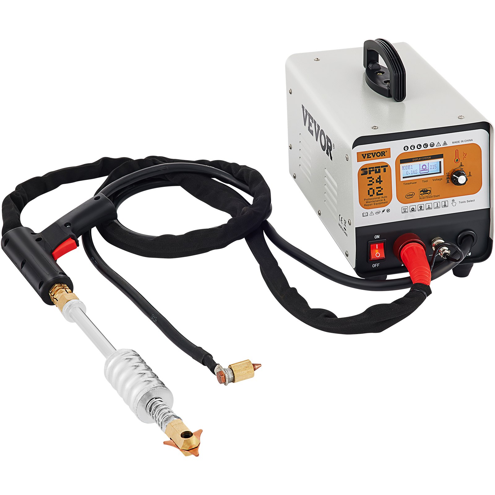 VEVOR Herramienta de Reparación de Abolladuras 220 V Herramientas de Chapista 3500 A Kit de Reparación de Parachoques 3KW de Potencia, 6 Modos Disponibles para Soldador Plástico Reparar Abolladuras