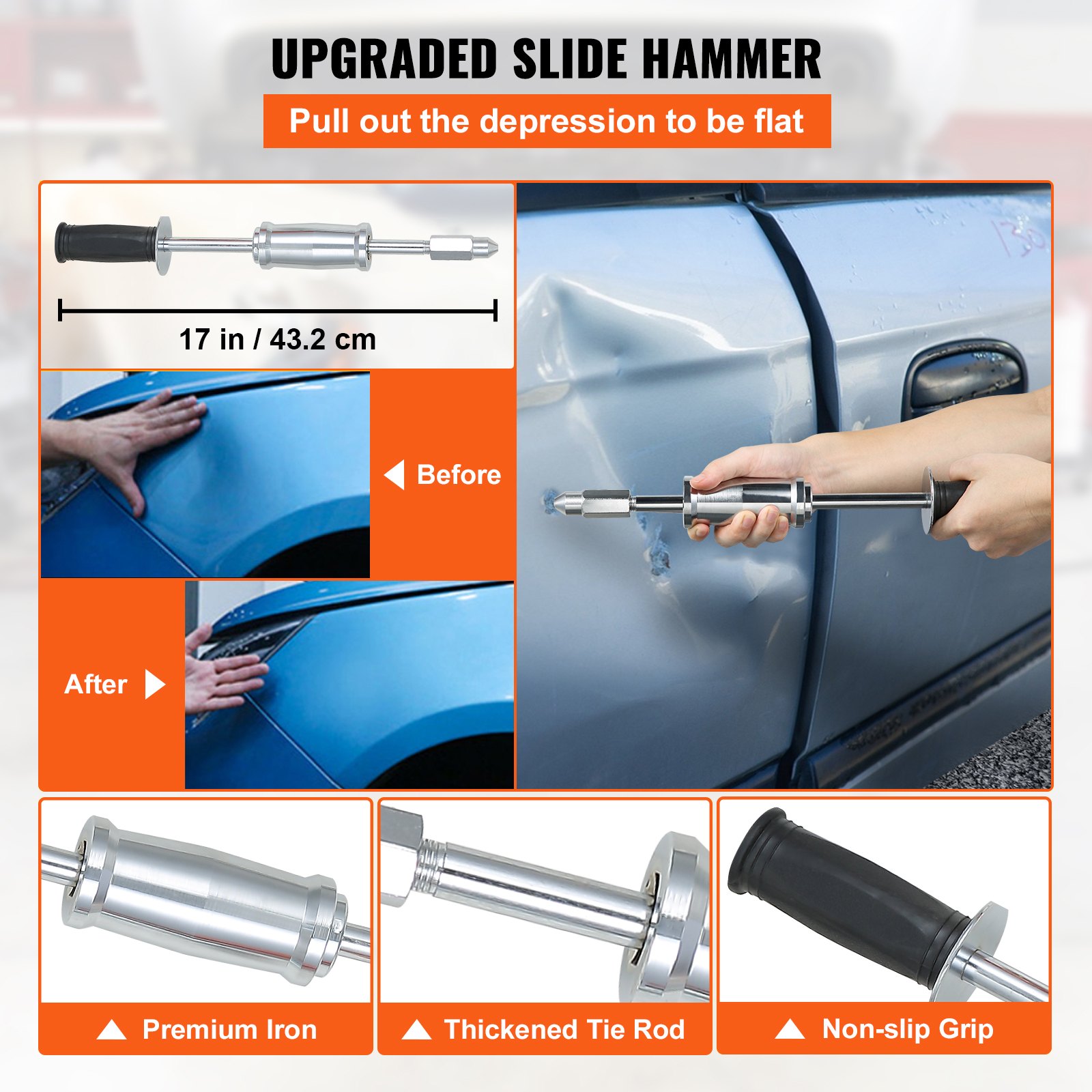 VEVOR Extractor de Clavos para Carrocería 800 VA Kit de Eliminación de Abolladuras de Carrocería 1600 A Máquina de Reparación de Abolladuras con Soldador por Puntos con Accesorios para Coches Camiones