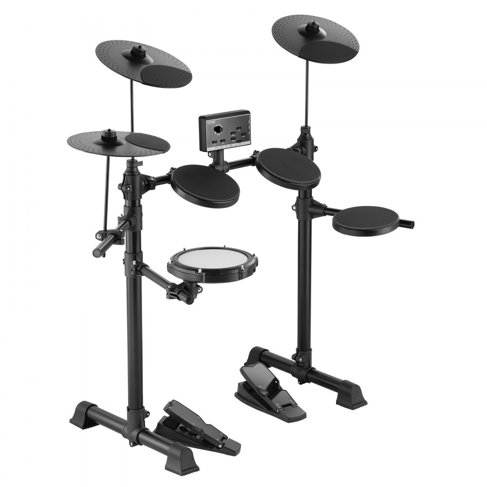 VEVOR E-Drum Set, 15 Drum Kits & 150 Sounds Electronic Drum Kit, USB MIDI-supported 165.1 mm Mesh Snare E-Drum Set with 25.4 cm Cymbals, Drumsticks & Headphones, for Beginners & Adults