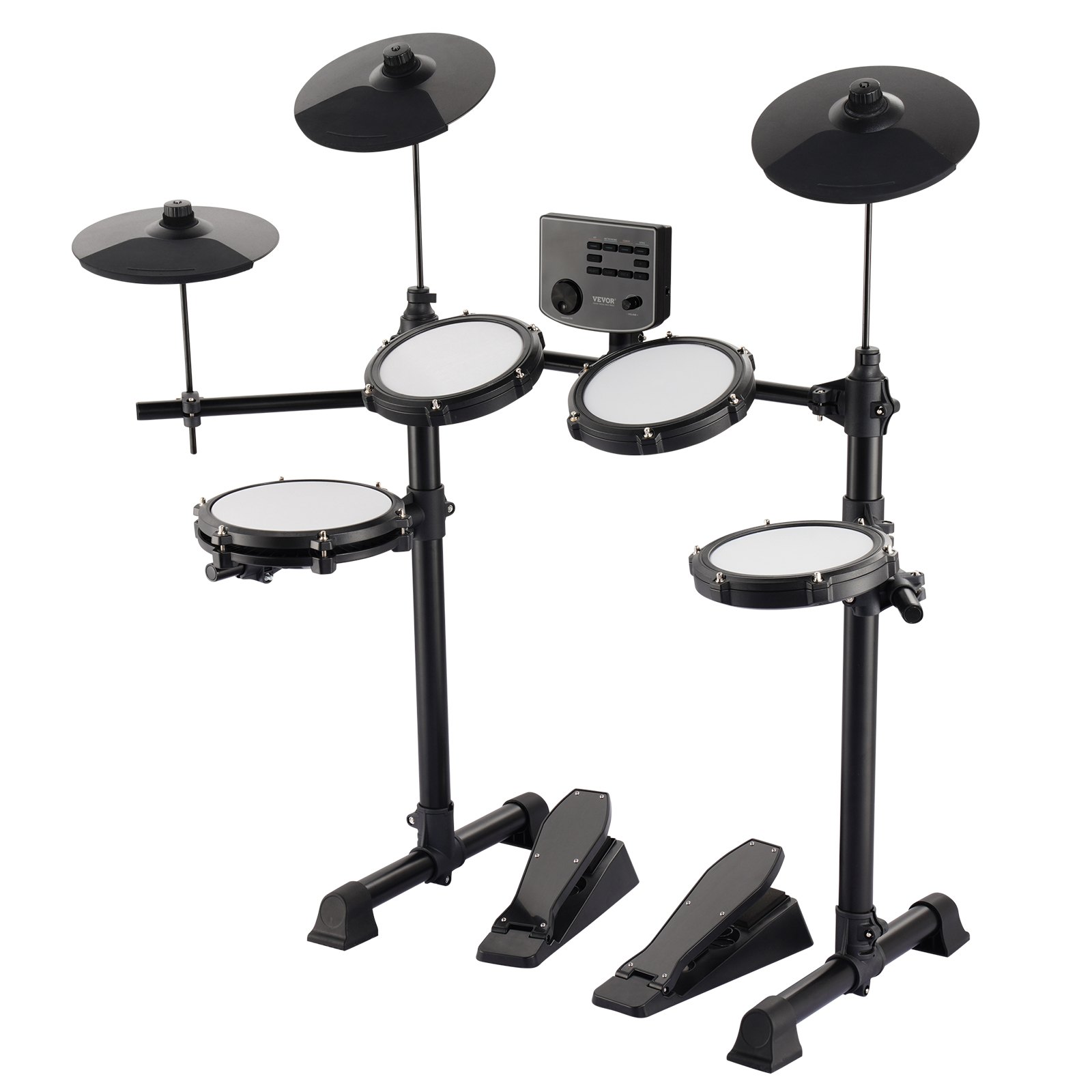 VEVOR E-Drum Set, 15 Drum Kits & 150 Sounds Electronic Drum Kit, USB MIDI-supported 8-inch Silent Mesh Snare E-Drum Set with 10-inch Cymbals, Drumsticks & Headphones, Beginners & Adults