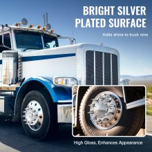 VEVOR Kit Combinado de Cubierta Eje Delantero ABS Φ353 x 108 mm Plata Brillante