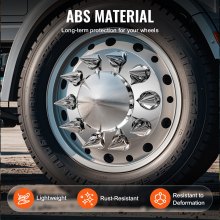 VEVOR Kit Combinado de Cubierta Eje Delantero ABS Φ353 x 108 mm Plata Brillante