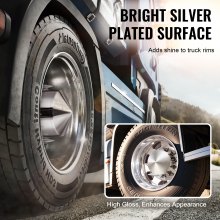 VEVOR Kit Combinado de Cubierta de Eje Trasero ABS Φ354 x 233 mm Plata Brillante