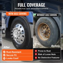 VEVOR Kit Combinado de Cubiertas Eje Delantero y Trasero Φ353 x 108/354 x 233 mm