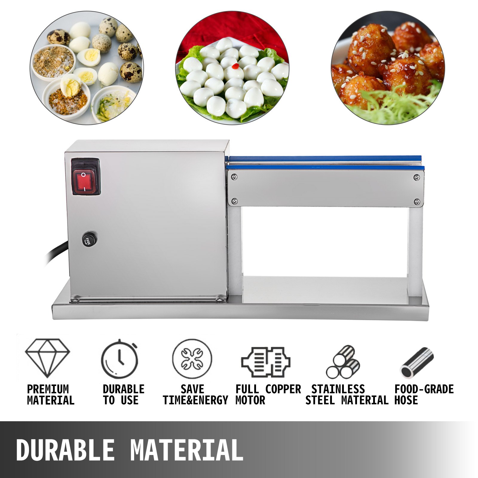 VEVOR Máquina Peladora de Huevos de Codorniz 50KG/H Peladora Semi-Automática de Huevos de Codorniz Huevos de Codorniz Pelados Especialmente Adecuado para Restaurantes y Otras Industrias de Catering