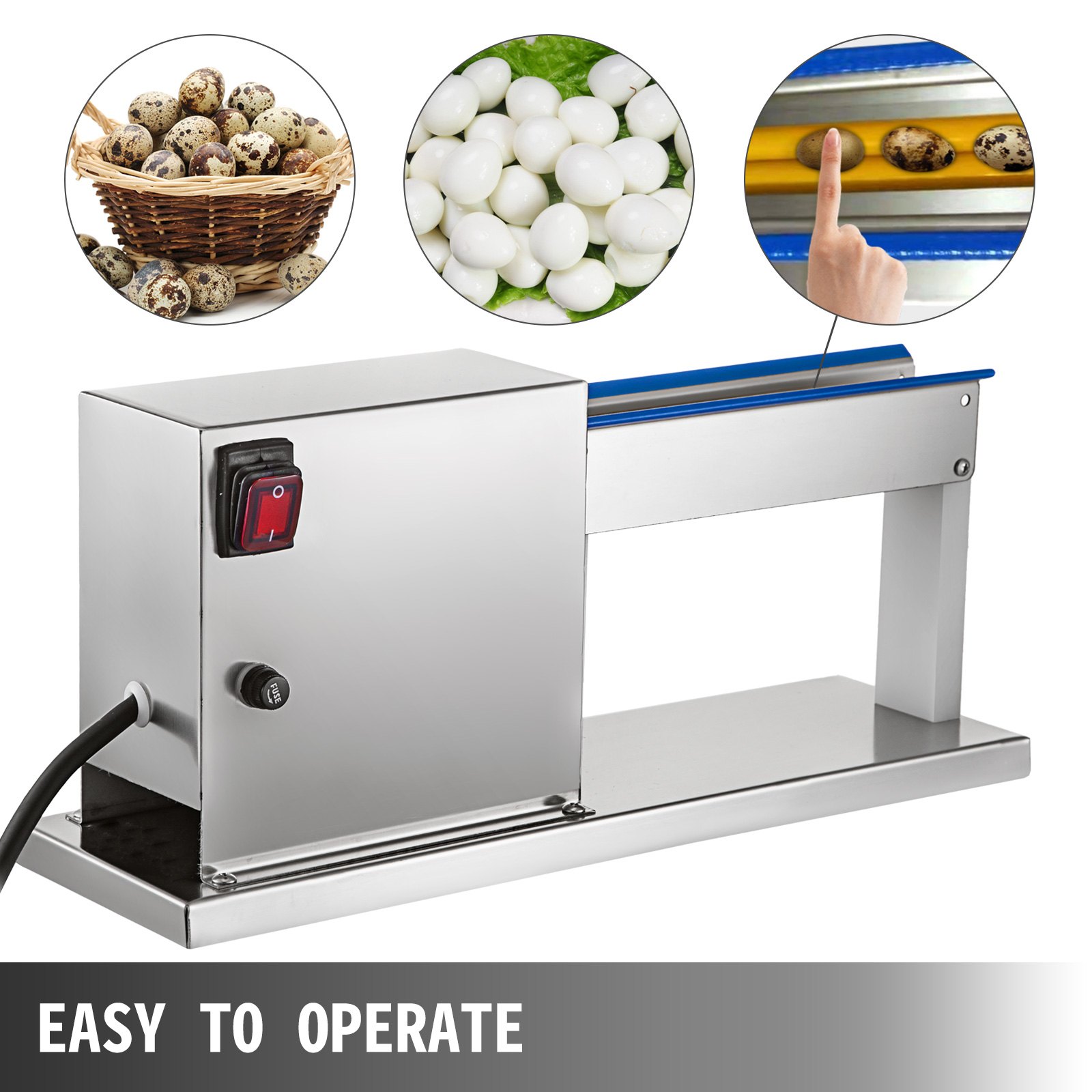 VEVOR Máquina Peladora de Huevos de Codorniz 50KG/H Peladora Semi-Automática de Huevos de Codorniz Huevos de Codorniz Pelados Especialmente Adecuado para Restaurantes y Otras Industrias de Catering