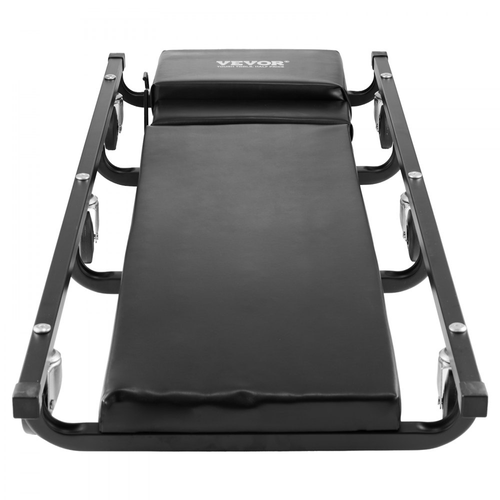 Camilla de garaje mecánica VEVOR, 1016 mm, capacidad de 136,1 kg, camilla rodante automotriz con 6 ruedas, reposacabezas acolchado ajustable, marco de acero resistente, perfil bajo para garajes, talleres de reparación y bricolaje
