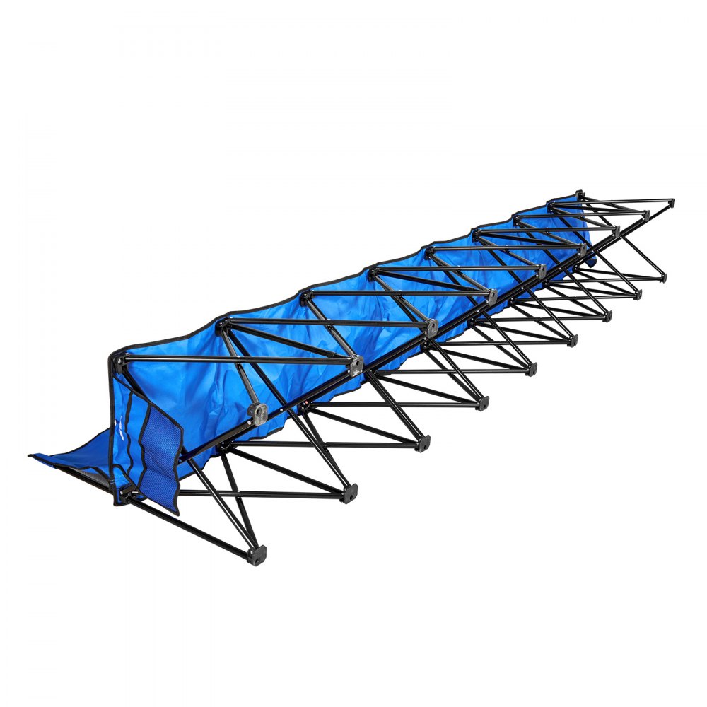 VEVOR Silla Plegable de 8 Plazas, Asiento de Banco Plegable con Bolsillos Laterales y Bolsa de Transporte, Banco Lateral para Gradas con Respaldo para Camping, Actividades al Aire Libre, Azul