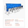 VEVOR Silla Plegable de 8 Plazas, Asiento de Banco Plegable con Bolsillos Laterales y Bolsa de Transporte, Banco Lateral para Gradas con Respaldo para Camping, Actividades al Aire Libre, Azul
