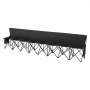 VEVOR Silla Plegable de 6 Plazas, Asiento de Banco Plegable con Bolsillos Laterales, Bolsa de Transporte, Parasol, Banco para Gradas con Respaldo para Camping Negro (sin toldo)