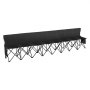 VEVOR Silla Plegable de 6 Plazas, Asiento de Banco Plegable con Bolsillos Laterales, Bolsa de Transporte, Parasol, Banco para Gradas con Respaldo para Camping Negro (sin toldo)
