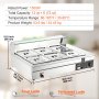 VEVOR Calentador de Bufé 6 x 11,4 L Baño de Agua Eléctrico Temperatura Ajustable 30-85 °C 1500 W Acero Inoxidable Calentador de Bufé Seco a Prueba de Quemaduras para Recalentar Comida Fiesta Nocturna