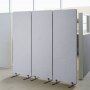 VEVOR Biombo Separador de Ambientes de 1840 x 350 x 1655 mm, Divisor Plegable de 3 Paneles de Poliéster PET Insonorizado Mamparas Divisorias Independientes de Privacidad para Estudio de Oficina, Gris