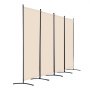 VEVOR Biombo Separador de Ambientes de 3464 x 1840 x 520 mm, Separador Plegable de Ambientes de 4 Paneles Mampara de Privacidad para Interiores, Separador de Ambientes para Oficina, Dormitorio, Beige