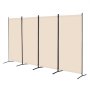 VEVOR Biombo Separador de Ambientes de 3464 x 1840 x 520 mm, Separador Plegable de Ambientes de 4 Paneles Mampara de Privacidad para Interiores, Separador de Ambientes para Oficina, Dormitorio, Beige