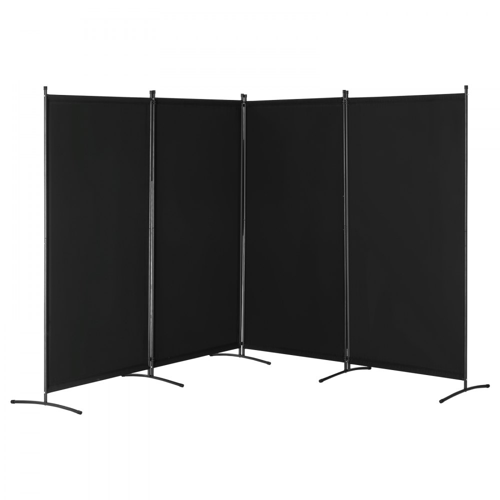 VEVOR Biombo Separador de Ambientes de 3464 x 1840 x 520 mm, Separador Plegable de Ambientes de 4 Paneles Mampara de Privacidad para Interiores, Separador de Ambientes para Oficina, Dormitorio, Negro
