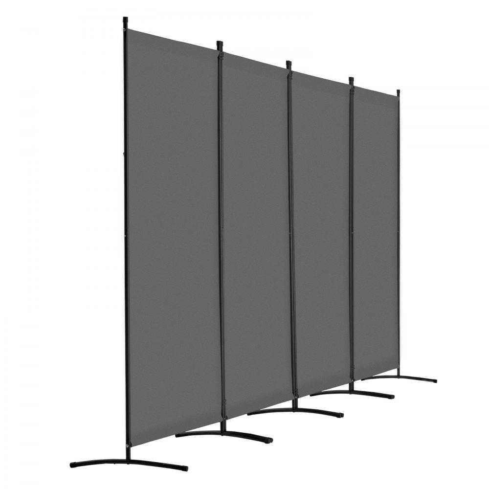 VEVOR Biombo Separador de Ambientes de 3464 x 1840 x 520 mm, Separador Plegable de Ambientes de 4 Paneles Mampara de Privacidad para Interiores, Separador de Ambientes para Oficina, Dormitorio, Gris