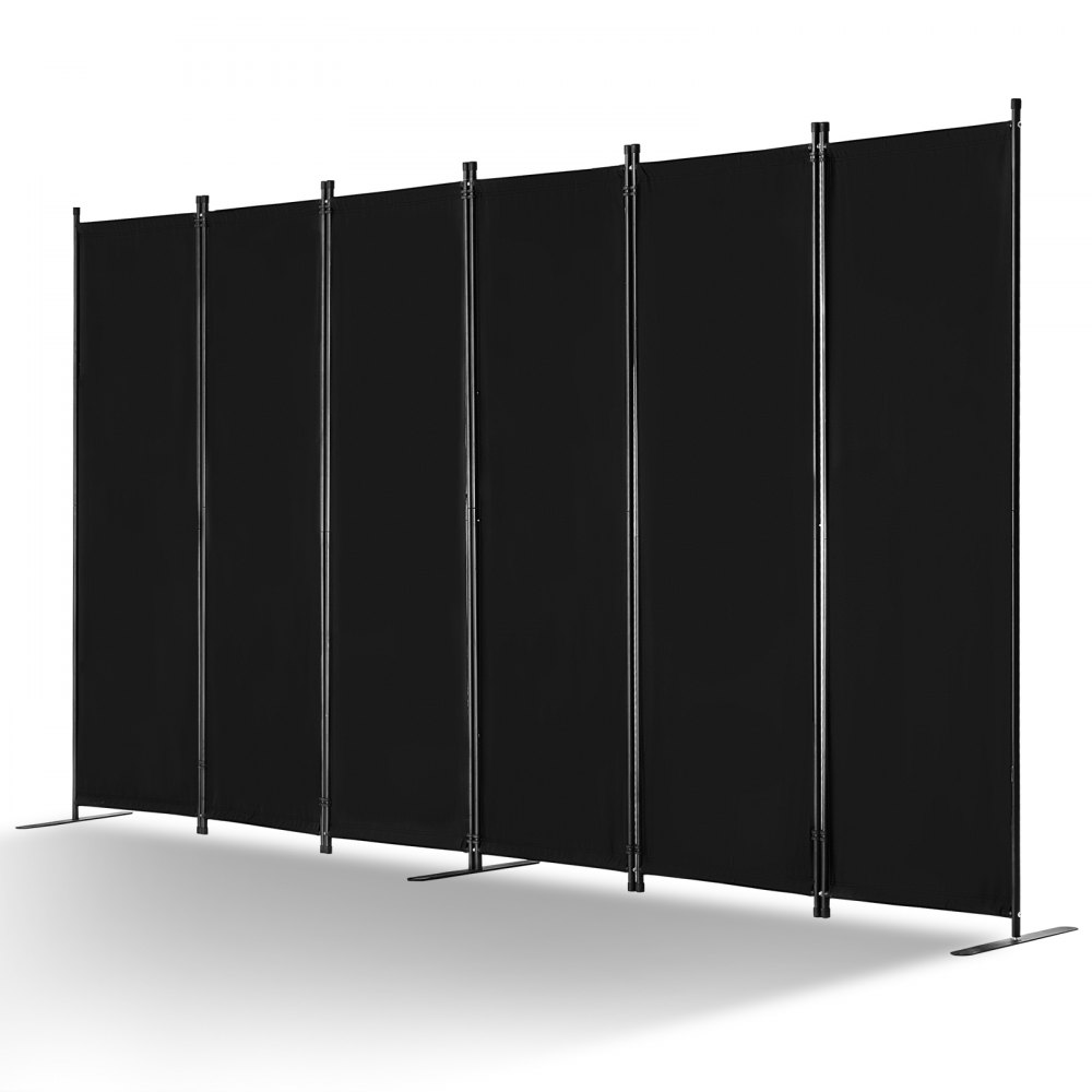 VEVOR Biombo Separador Plegable de Ambientes 6 Paneles 3110 x 1805 x 450mm Negro