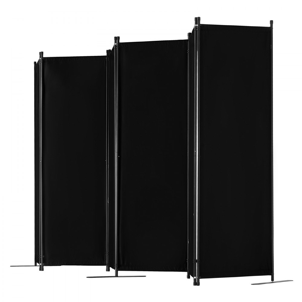 VEVOR Room Divider 6 Panels, 3110 x 1805 x 450 mm, Foldable Privacy Screen & Portable Partition for Room Division, Freestanding Room Divider for Office, Bedroom, Study, Black